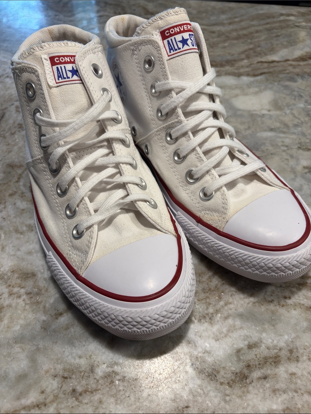 Converse Mid High Top Sneakers - size 9, white